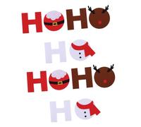 Sewroro Lot de 2 Bannières Suspendues Décoratives Hohoho en Tissu Non Tissé, 2 Sets pour Décoration de Noël et Fête D'anniversaire, Accessoires Muraux Intérieurs pour Fenêtres, Portes