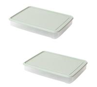 Sewroro Lot de 2 Boîtes à Œufs Empilables Couvercle 24 Compartiments Boîte de Rangement pour Réfrigérateur en Plastique Vert Transparent Plateau à Œufs Cuisine Antichoc Réutilisable