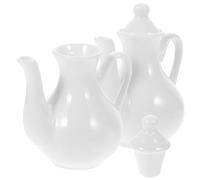 Sewroro Lot de 2 Distributeurs de Vinaigre et Sauce Soja en Céramique Blanche Pure Porte-Sauce Décoratif Récipient à Vinaigre Ménager Ustensiles Cuisine Pratiques pour Usage Domestique