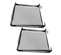 Sewroro Lot de 2 Étagères Pliables en Métal Noir Cuisine - Support de Rangement Empilable et Modulable Organisateur sous Évier et Étagère de Placard Multifonction pour Gain de Place