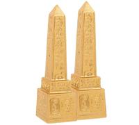 Sewroro Lot de 2 Figurines en Résine Représentant Un Temple Égyptien Décoration Égyptienne de Bureau Monuments de L'Égypte Antique Ornement Original pour Intérieur et Table Basse