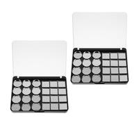 Sewroro Lot de 2 Palettes Magnétiques Vides pour Fards à Paupières 24 Godets en Métal Format Compact Noir Support Maquillage DIY pour Retouches et Création Personnalisée