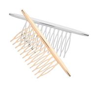 Sewroro Lot de 2 Peignes à Cheveux en Alliage Électroplaqué Finition Lisse Couleurs Or et Argenté Accessoires pour Coiffures Féminines Épingles Latérales pour Usage Quotidien et