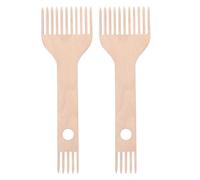 Sewroro Lot de 2 Peignes à Tisser en Bois à Double Extrémité Outils de Tissage Portables pour Métiers à Tisser Dents Finement Espacées pour Tapisseries et Travaux Manuels d'Artisanat