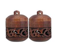 Sewroro Lot de 2 Pendentifs Lanterne en Bois Sculpté, Diffuseur Suspendu Ajouré Perles Aromatiques, Sachet Parfumé Portable pour Maison, Bureau et Voiture, DIY Flacon Ouvrable