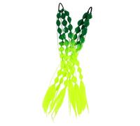 Sewroro Lot de 2 Perruques Queue de Cheval à Bulles Tressées Longues Effet Dégradé Vert Foncé et Vert Clair, Extensions de Cheveux Néon pour Festival, Postiches Colorés avec