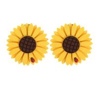 Sewroro Lot de 2 Pinces à Rideaux Tournesol, Embrasses de Rideaux à Clip, Accessoire Décoration en Plastique Jaune, pour Salon et Chambre, Fixation Facile et Pratique