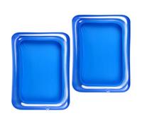 Sewroro Lot de 2 Plateaux Bar à Glace Gonflables en PVC 60x44x6 Cm, Porte-gobelets Intégrés, Glacière Flottante Réutilisable pour Piscine et Buffet D'été, pour Garder Boissons Frais