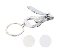 Sewroro Lot de 2 Porte-clés Thermocollants en Métal, Coupe-ongles Créatifs Portables, Design Multifonction pour Soins des Ongles, Outil Pratique pour Usage Quotidien et Décoration