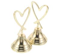 Sewroro Lot de 2 Porte-Noms en Métal Doré 10 CM Porte-Carte de Table de Cœur Pince Solide Support Photo Romantique pour Mariage Banquet Restaurant et Saint-Valentin