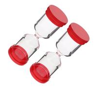 Sewroro Lot de 2 Sabliers Vides et Rechargeables Soi-Même 2 Couvercles Rouges Sablier Décoratif Multifonction pour Bureau et Maison Minuterie DIY pour Gestion du Temps et Loisirs