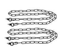 Sewroro Lot de 2 Sets de Chaînes de Protection en Fer Noir 35 X 15 M 2 Verrous 4 MM 2 Anneaux Suspendus 29 MM et Vis Creuses pour Pont de Jardin Balancelle et Décoration Extérieure