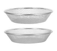Sewroro Lot de 2 Tamis à Compost Ronds en Fer Galvanisé Argenté, Léger et Facile à Utiliser, pour Jardinage et Balcon, Tamis à Terreau pour Roches et Boue