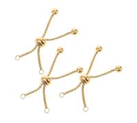 Sewroro Lot de 3 Chaînes d'Extension Coulissantes en Acier Inoxydable Plaqué Or Réglables et Extensibles 35 CM pour Bracelets DIY et Création de Bijoux