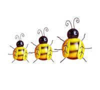 Sewroro Lot de 3 Décorations Murales Abeille en Fer Ornement Rustique Petit Moyen et Grand Décoration Murale d'Abeille pour Jardin et Bar Originale et Compacte