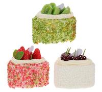 Sewroro Lot de 3 Modèles de Gâteaux Cœur Réalistes en Chocolat Fruits Artificiels, Décoration la Cuisine et Accessoires Photo pour Fêtes et Séances Photo, Faux Aliments Plus Vrais