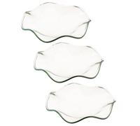 Sewroro Lot de 3 Plateaux en Verre Transparent pour Chauffe-Cire Plat Chauffant 120 MM de Diamètre pour Lampe D’Aromathérapie Assiette pour Huiles Essentielles et Fondants Parfumés