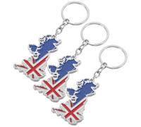 Sewroro Lot de 3 Porte-clés Souvenir Drapeau Britannique en Métal Massif, Design Carte du Royaume-uni, Finition Polie Élégante, Accessoire pour Fêtes Nationales et Événements Uk, 3 Pièces