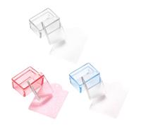 Sewroro Lot de 3 Tampons Transparents pour Ongles Tampons de Transfert DIY Nail Art Couleurs Rose Bleu Transparent Outil Nail Art pour Manucure Professionnelle et Usage Maison Pédicure