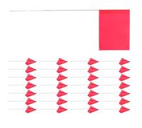Sewroro Lot de 30 Drapeaux de Marquage Rouge Piquets en Fil Métallique Résistants aux Intempéries Petits Drapeaux de Jardin pour Signalisation Extérieure Levés Topographiques et
