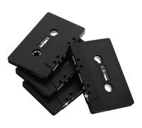 Sewroro Lot de 4 Cassettes Audio Vierges Noires Vintage Décor Mural DIY pour Loisirs Créatifs Accessoire de Bande Audio Personnalisable Décoration Rétro pour Fête et Intérieur
