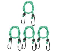 Sewroro Lot de 4 Cordon de Fixation Élastiques Verts 60 Cm avec Doubles Crochets Sangles Élastiques pour Bagages Vélo et Moto Corde Résistante pour Camping et Activités de Plein Air