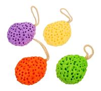 Sewroro Lot de 4 Éponges de Exfoliantes de Goutte D’Eau Alvéolées et Massantes Couleurs Mélangées Nettoyage en Profondeur pour Peau Sensible Gommage Corporel Doux