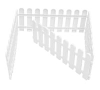 Sewroro Lot de 4 Petites Clôtures Décoratives Blanches en Plastique Renforcé 50 CM de Long X 20 CM de Haut Bordure de Jardin pour Pelouse Terrasse et Aménagement Extérieur Kit de