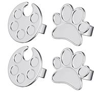 Sewroro Lot de 4 Plateaux de Mélange pour Nail Art Bague de Manucure Argentée, Palette de Couleurs Ronde Petite Taille, Accessoire Professionnel pour Décoration et Mélange Vernis à Ongles
