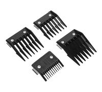 Sewroro Lot de 4 Sabots de Tondeuse en Acier Inoxydable Boucle de Serrage Guides de Coupe Pratiques 3-12 MM pour Coiffure Professionnelle et Usage Domestique Accessoires de Remplacement