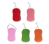 Sewroro Lot de 5 Éponges Exfoliantes Corps de 8, Taille Moyenne, Résistantes, Douces, Multi-couleurs, pour Nettoyage Quotidien Peau et Soin Corporel Couleur Aléatoire Style Aléatoire