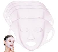 Sewroro Lot de 5 Masques Visage en Silicone Réutilisables Rose Crochets D'oreille, Matériau Souple et Extensible, Masque Hydratant pour Soins du Visage