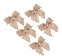Sewroro Lot de 5 Nœuds Décoratifs de Mariage et Noël en Jute 5 Cm Faits Main, Ornements Rustiques pour Décoration de Table et Sapin, Accessoires Artisanaux Solide pour Fête et Cortège