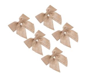 Sewroro Lot de 5 Nœuds Décoratifs de Mariage et Noël en Jute 5 Cm Faits Main, Ornements Rustiques pour Décoration de Table et Sapin, Accessoires Artisanaux Solide pour Fête et Cortège