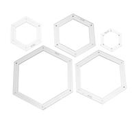 Sewroro Lot De 5 Pochoirs De Quilting Gabarits De Quilting Gabarits De Couture Hexagonal Règle De Couture En Acrylique Blanc