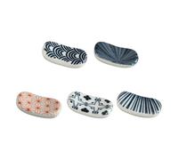 Sewroro Lot de 5 Porte-Baguettes Ovales en Céramique Support Repose-Couverts Maison Surface Lisse sans Bavures Organiseur de Couverts Multifonction Cuisine et Restaurant Styles