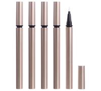 Sewroro Lot de 5 Tubes Rechargeables pour Eyeliner Liquide 1 Ml, Plastique Solide, Finition Mate Dorée, Applicateur Stylo Eyeliner Diy, Usage Maquillage des Yeux, Léger Fuite
