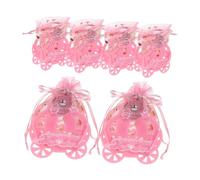 Sewroro Lot De 6 Boîtes À Bonbons En Plastique Rose Pour Mariage Décoration D Halloween En Forme De Calèche Pour Bonbons Centre De Table Boîtes À Bibelots Pour