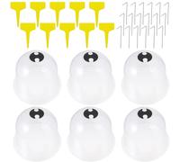 Sewroro Lot de 6 Cloches à Végétal Plastiques Transparentes avec 18 Piquets et 10 Étiquettes Protection Respirante pour Semis Couverture de Végétal Serrage Miniature Couleur Aléatoire
