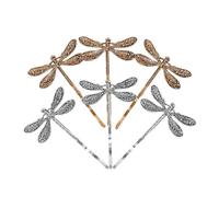 Sewroro Lot de 6 Épingles à Cheveux Vintage en Métal Forme Dragonfly, Accessoires Coiffures Délicats et Décoratifs pour Fêtes et Banquets