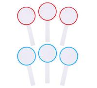 Sewroro Lot de 6 Mini Tableaux Effaçables à Sec en Panneau Rigide 10X20 CM Tableau Blanc Portable pour Score et Vote 3 Cercles Bleus et 3 Cercles Rouges Tableau D’Affichage pour Juges