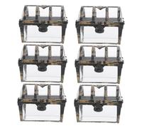 Sewroro Lot de 6 Petites Boîtes à Trésors en Métal Ajouré Couleur Cuivre, Boîtes Décoratives pour Bonbons, Friandises et Petits Présents de Mariage, pour Fêtes et Présents D’invités