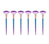 Sewroro Lot de 6 Pinceaux Applicateurs Éventail pour Masque Facial, Poils Doux Multicolores, Taille Compacte, Outil Précision Beauté Visage, Usage Soins du Visage