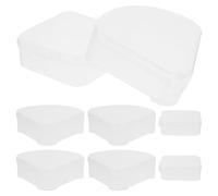 Sewroro Lot de 8 Boîtes de Rangement pour Houppettes Maquillage, Porte-houppette Triangulaire et Boîte Carrée en PP, Petite Taille Compacte, pour Voyage et Organisation Cosmétique