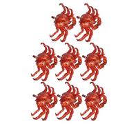 Sewroro Lot de 8 set de Ballons Crabes Gonflables en Aluminium Réalistes Décoration de Fête Thème des Animaux Marins Ballons Animaux Marins pour Anniversaire et Événements Couleurs