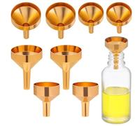 Sewroro Lot de Set de Mini Entonnoirs en Métal Doré pour Remplissage Précis D'huiles Essentielles et Parfums avec Pipettes Compte-gouttes 3ml pour Petites Bouteilles