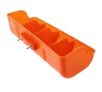 Sewroro Mangeoire Murale pour Porcelets 4 Compartiments en Plastique Épais Orange Robuste et Multifonctionnelle Auge Alimentaire pour Élevage Porcin et Bétail Usage Ferme et Élevage