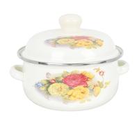 Sewroro Marmite à Soupe en Émail 11L Double Oreille Pot à Fond Plat Cuisine Maison Compatible Cuisinières Induction et Gaz Marmite Épaissie pour Ragoûts et Soupes Facile à Nettoyer