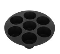 Sewroro Moule à Gâteaux en Silicone 7 Cavités Grand Format Noir Compatible Friteuse à Air Moules à Pâtisserie Antiadhésifs pour Cuisson Cupcakes et Desserts Résistant Haute