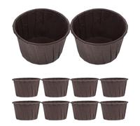 Sewroro Moules à Cupcakes en Papier Café Brun, Lot de 50 Caissettes à Pâtisserie Bord Roulé Antiadhésif, pour Cuisson Maison de Muffins et Gâteaux Gourmands